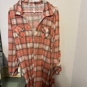 3XL White Mark night button down night shirt